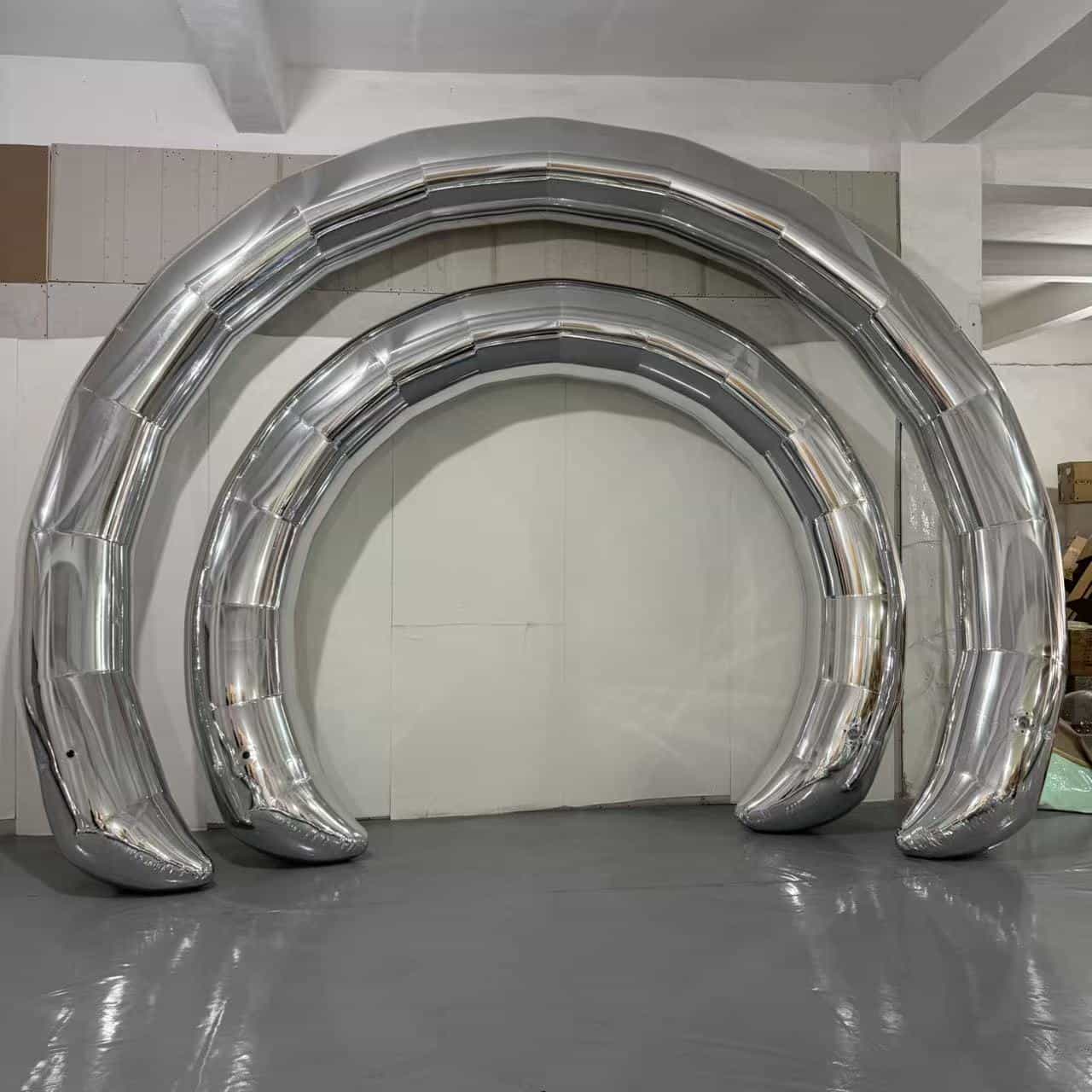 Silver Inflatable Mirror Arch for Wedding & Event Decoration